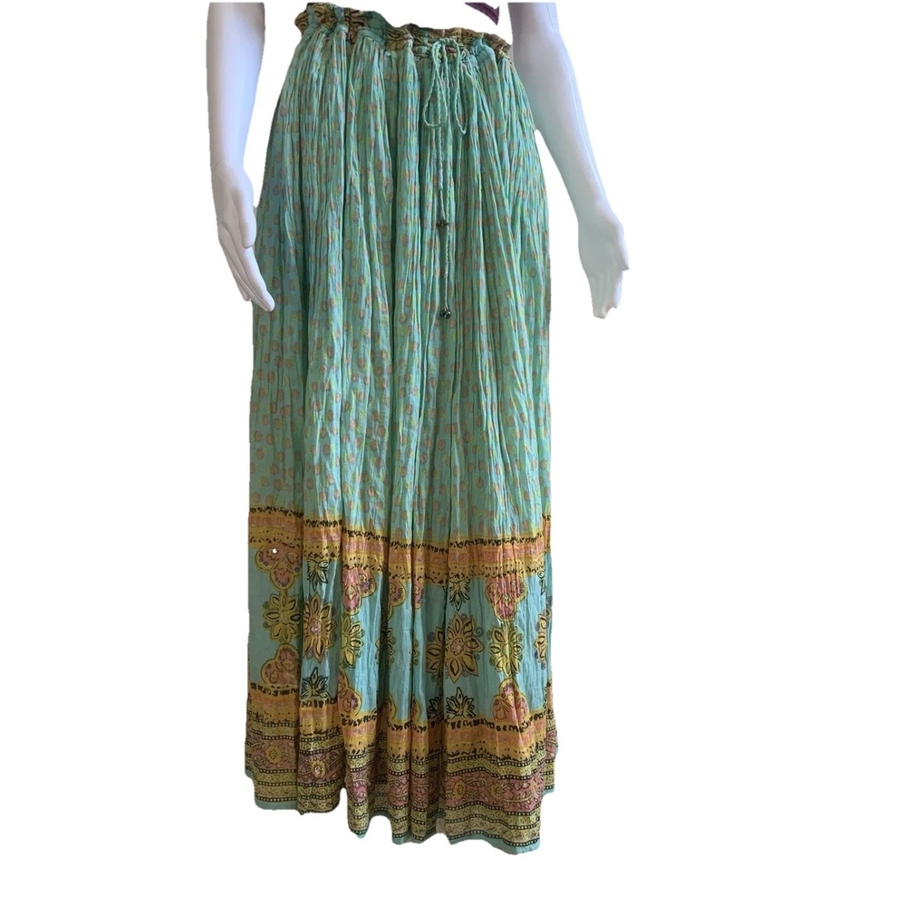 Hindi maxi skirt Zachi brand SZ-L pattern with beads and sequins details Cotton‎